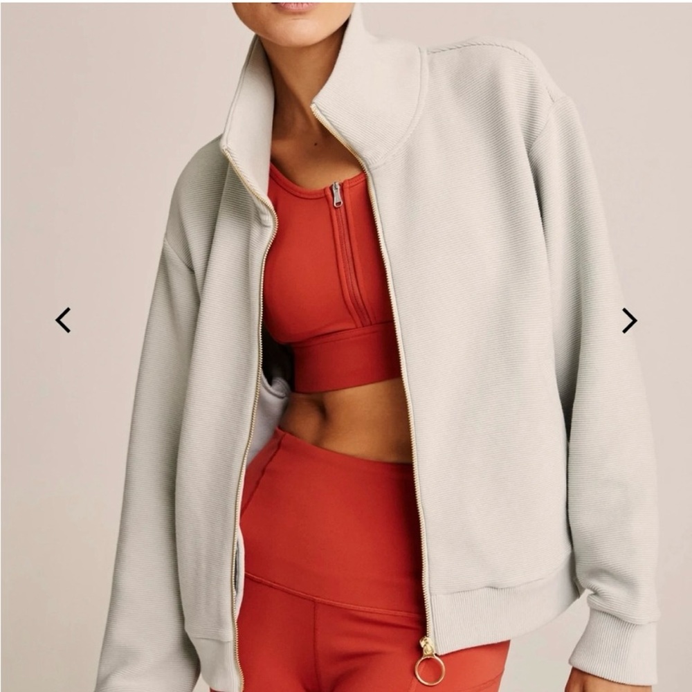 Varley Cream Bomber Jacket - Picture 8 of 9